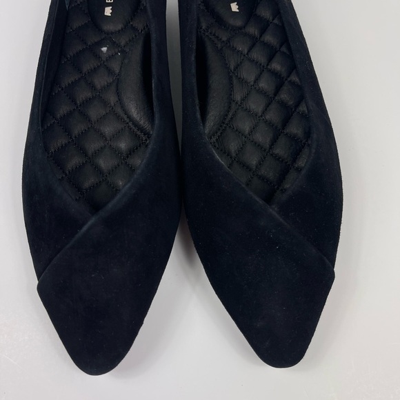 BIRDIES The Goldfinch Black Pointed Flats Shoe Suede Womens 6 Slip On Non Slip - Picture 4 of 8